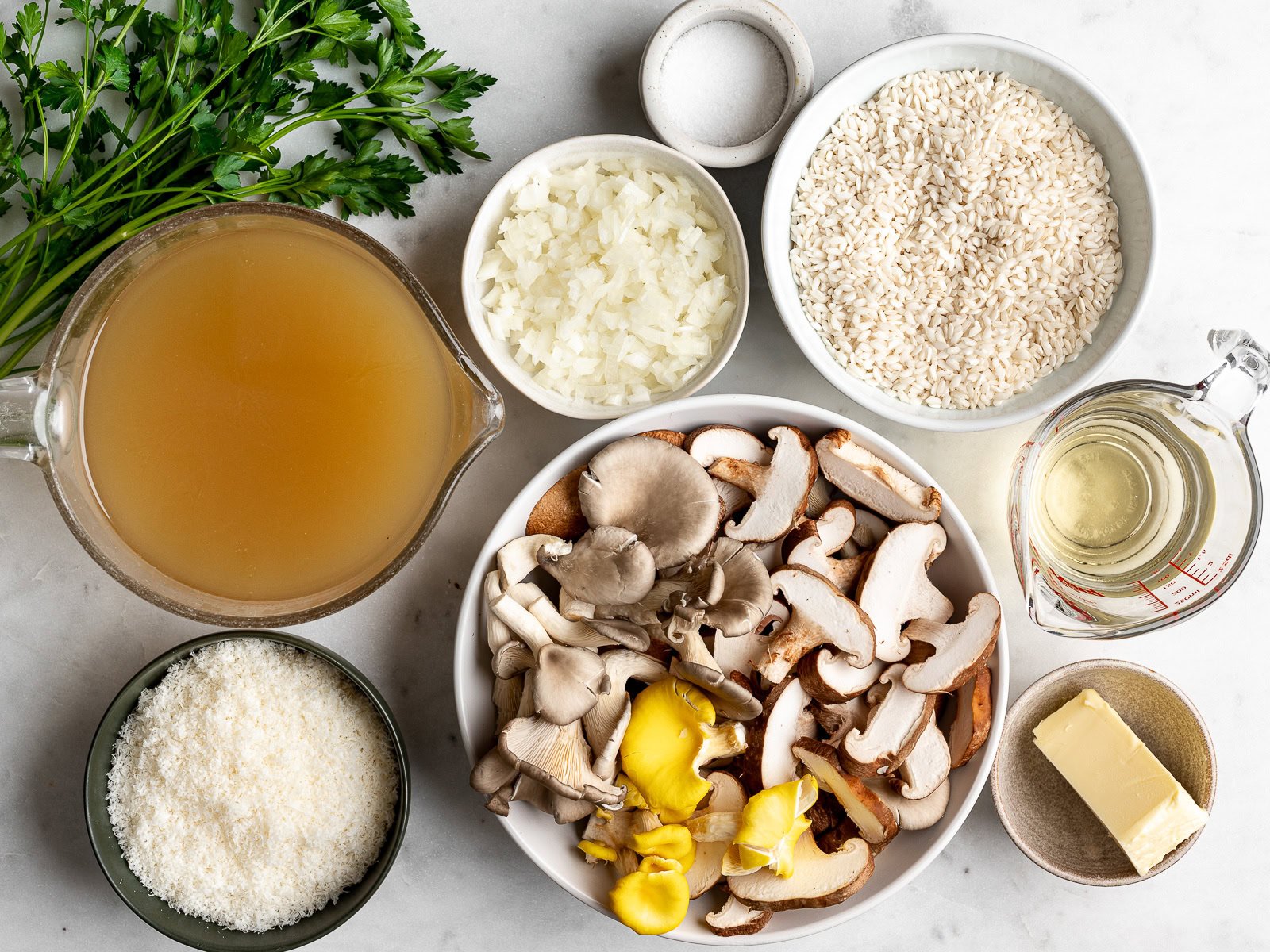 Mushroom Risotto ingredients